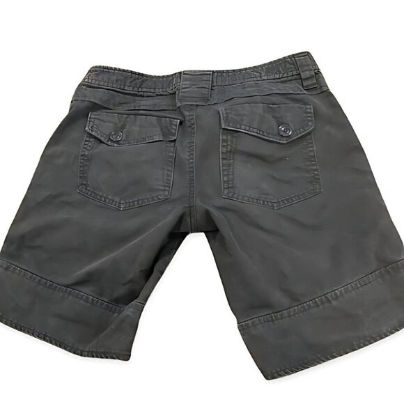 Roxy Shorts Button & Zip Closure Front & Back Pockets Folded Hem Black W 5 GUC - Picture 3 of 6